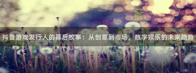 作者db电竞子小说：抖音游戏发行人的幕后故事：从创意到市场，数字娱乐的未来趋势